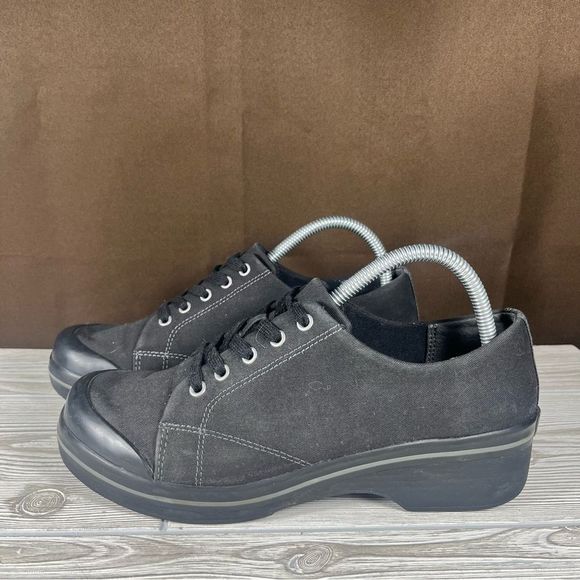 Dansko Black Canvas Clogs Sanibel Veda Vegan Shoes EU40 Womens 9.5 - Picture 3 of 9